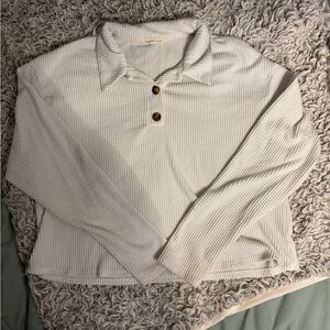 Moa Moa Cream Ribbed Sweater